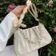 
Feng Shang Yun Duo Wrinkled Bag Women's Shoulder Crossbody Bag Pearl Chain Bag Fashionable Underarm Bag Valentine's Day Gift Cloud Duo Wrinkled Bag [Beige]