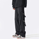 POUM casual pants men's spring and autumn style design tooling loose straight pants American niche solid color trousers men BCYMG- G060 military green XL [Suggested 130-154Jin [Jin equals 0.5 kg]]