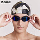 ZOKE swimming goggles, high-definition, anti-fog, waterproof, multi-scenario, suitable for professional swimming training, comfortable fit, black and red_3