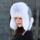 Luomei Huarou fox fur hat for women in winter trendy outdoor warm ski fur hat sheepskin hat top raccoon fur hat casual fashion Lei Feng hat blue fox natural leather hat top S head circumference 54cm-56cm