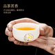 Xiangye high-looking mutton-fat jade porcelain Kung Fu tea set teapot teacup tea tray tea set housewarming gift practical household listening window Yunchu covered bowl six cups 9-piece set