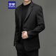 Romon Wool Suit Men's Autumn and Winter Business Traje informal de lana Single Western Coat Western Men's XF51 Black XL