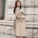 Antarctic windbreaker women's mid-length 2021 spring new style Hepburn style small waist belted double-breasted slim slimming age-reducing coat women's coat N2-NR130-1221-khaki M (recommended 90-100Jin [Jin equals 0.5 kg])