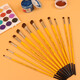 Xiedetang 826 Wolf Hair Brush, cheveux mélangés à plats plats rond à eau craie, pinceau en acrylique, brosse à huile Xiedetang, brosse de peinture pour les graffitis pour débutants pour enfants, ensemble complet de 12 pièces (boîte à enclos)