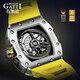 Bonest gatti watch masculin allemand entièrement automatique creux mécanique montre mécanique lumineuse vitier baril de baril pour hommes givrés de petit ami de petit ami argenté jaune BG9903-a