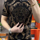依慕琪尊雅 巨野尚品服装 春夏轻奢高品质欧货男装天丝锦棉短袖T恤3883 l100-120斤