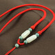 Mengyi Hetian Jade Pendant Lanyard Jade Guanyin Buddha Lanyard Necklace Rope Handmade Braided Rope Red Rope Jade Rope Red