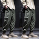 Xuan Laiya zipper workwear casual pants for men spring and summer thin stretch loose large size men Harun casual charge long pants for men black 2XL