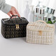 Feng Shang New Xiaoxiangfeng Cosmetic Bag Large Capacity Plaid Portable Korean Version Portable Washing Storage Bag Makeup Box Travel Bag Xiaoxiangfeng Cosmetic Bag Black