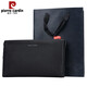 Pierre Cardin/Pierre Cardin brand deer leather men's handbag genuine leather business men's clutch soft leather large capacity fashion boutique handbag men's bag new style black deer leather clutch [235*140*70mm]
