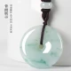 Fengxi Jewelry Jade Safety Buckle Pendant Jade Pendant Men's and Women's Models Floating Flower Jade Pendant Jade Necklace Birthday Holiday Gift for Girlfriend and Wife