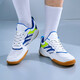 Walter table tennis shoes summer single mesh breathable men's low-top shock-absorbing running shoes non-slip wear-resistant badminton competition sports shoes white blue 988AT 41