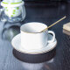 Edo coffee cup set gold white frosted 140ml tea cup office ceramic coffee cup [cup, saucer and spoon]