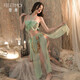 Sexy Pyjamas Anzug Altstil Hanfu verführerische Cheongsam-Uniform heiße Leidenschaft Mitternacht Charming Paar Rollenspiel 6627 Blue Sound Prinzessin schwimmendem Quasten Set One Size (80-125 Jin [Jin gleich 0,5 kg]))
