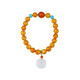 Ou Ceni beeswax bracelet, natural amber, old wax, southern red round beads, Hetian jade safety buckle pendant, single circle multi-treasure bracelet for men and women, ready to wear and ready to make