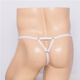 Men's thong with one strap sexy transparent bag gun bullet separation iron ring tassel lace physiological underwear men's sex toys white one size red