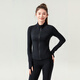 MiiOW Slim Waist Stand Collar Zipper Yoga Wear Sun Protection Jacket Fitness Wear Running Pilates Training Sports Top HS8107-Navy Blue S Recommended weight 90-100 Jin Jin equals 0.5 kg