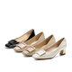 Belle square button high heel shoes for women's shopping mall same style single shoes B1344CQ3 sheepskin-apricot color 37 (235mm)