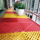 ZANLUTONG plastic grille floor anti-theft mesh pad cover balcony flower stand guardrail window sill anti-fall anti-theft window base plate yellow 1.5 thick * 30 * 30cm