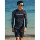 Youlie's new wetsuit men's split sunscreen long-sleeved swimsuit large size snorkeling suit quick-drying surfing jellyfish suit black gray black top M M recommended 110-125 Jin Jin equals 0.5 kg