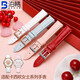 
Boge leather strap adapted to Casio women's LTP-1391L/1303/2085 SHE-4048 watch strap pink bamboo pattern-rose gold pin buckle 14mm