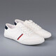 Shanbu Canvas Schuhe Herren-Schnüre Frühling und Herbst Low Top Atmungsfreie, vielseitige, koreanische Boardschuhe Flat Heel Fahren Sie lässig einfache weiße Schuhe Männer Weiß (9272) Größe 42