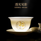 Xiangye high-looking mutton-fat jade porcelain Kung Fu tea set teapot teacup tea tray tea set housewarming gift practical household listening window Yunchu covered bowl six cups 9-piece set