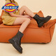 Dickies Martin Stiefel für Frauen Frühling neuer Schnüre-up-Zipper Klassiker glänzend 8-lohle britische Stiefel Arbeitsstil Helldicke Sohle schwarz 38 (Frauen)