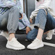 
Multi-sports walking shoes men's shoes women's shoes all seasons lightweight one foot breathable soft sole running and walking non-slip casual shoes 689 all black [men and women] 40