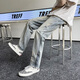 Hongtiwan Jeans Men's Summer Ripped High Street Vibe American Pantals Trendy Men Korean Style Trendy Teenage Slim Fit Blue Ripped Style YD728 L (100-120JIN [Jin est égal à environ 0,5 kg]))