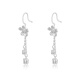 Lnieer999 pure silver flower tassel earrings for women 2025 new style ear piercing sweet temperament white ear hook lily of the valley earrings flower tassel earrings full silver