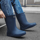 Zapatos de lluvia de tubo de tubo de moda de Bainiko zapatos de pesca impermeables al aire libre para hombres cocina anti-slip desgaste zapatos de lluvia resistentes a los zapatos de agua al aire libre zapatos de goma de trabajo