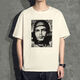 RAFT-Kern ehemaliger sowjetischer T-Shirt geschnitten Guevara periphere kurzärmelige Kleidung Sommer T-Shirt Herren Tee Blume Schöne Weiße D4882 Schnitt Guevara M (110-130) Jin [Jin gleich 0,5 kg]