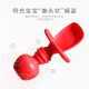 Corn (CORN) licking spoon baby silicone eating training fork and spoon baby short handle spoon complementary food soft spoon tableware growth set fork and spoon (red)