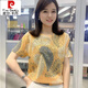 Pierre Cardin 2023 Nouveau t-shirt à manches à manches courtes à la mode et à la mode pour femmes Sincall Women's Women's Top 681 # APRICOT XL 100-115JIN [Jin est égal à 0,5 kg]