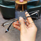 Jiandan (Jiandan) Jiandan Looking Pure Titanium Ultralight Miopia Glasses Marco para hombres y mujeres Retro versátiles versátiles de negocios Versáculos anti-Blue [marco] CH5266 Black Gold Single Frame + Model Lens