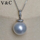 V&C 18K diamond Australian white pearl pendant universal buckle South Sea white pearl necklace flawless cold light 11-12MM 18K diamond (excluding chain) 11-11.9MM
