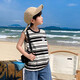 Zuoxi Jungen Weste Sommer dünne Kinder ärmellose T-Shirt 2025 Neue Sportweste Big Kinder Sommer Wear Color Bar 140
