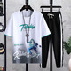 GEGUSEN (GEGUSEN) Adolescente de camiseta de manga corta Niño de 12 a 15 años de edad Junior y Senior High School Clothy Cotton Ropa de algodón grande Tendencia de deportes hermosos 683 Café poco profundo (soltero de manga corta) 2XL (125-140Jin [Jin equivale a aproximadamente 0.5 kg])