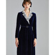 Das gleiche 2022 Herbst neue Mode Spitzenanzug Halsband professionelles Taillenkleid mit mittlerer Länge OBQL9230 B01 Dark Blue XL