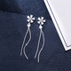 Sangma tassel sterling silver earrings for women, high-end earrings, silver earrings, earrings, earrings, Chinese Valentine's Day gift for girlfriend, flower tassel silver earrings + exquisite gift box