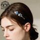 Royal sasa royal salsa hair accessories Japanese and Korean version of headband headband hairpin head flower artificial crystal silk satin flower ornaments elegant blue 607017