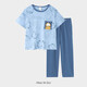 
Mannido pajamas men's summer pure cotton short-sleeved trousers thin boys 2024 new men's big children and teenagers' home N9903 [short length] 16 size recommended 135-145cm