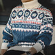 Maden Workwear American Retro Fair Island Jacquard Pullover Herren Fall Dicke und warme Rollkragenpullover Strickpullover Pullover Top grau Blau M.
