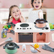 Yunya Children's Kitchen Toys Simulation Stove Set Cooking Play House Full Set Boys and Girls Baby Stove Stove Cooking Kitchen Cooking 4 in 1 52-piece Set Green