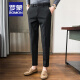 ROMON black trousers spring and autumn business trousers formal wear men's casual nine-point pants Korean style small foot suit pants men K753 dark gray nine-point pants 32 size 65-69kg suitable