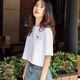 Ran Yilan wide navel short white cotton T-shirt for women short sleeves 2021 summer new short high waist top T-shirt 897# (short) S 60-85Jin [Jin equals 0.5 kg]