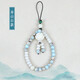 0-degree mobile phone lanyard wrist Chinese style mobile phone chain hanging accessories travel check-in birthday suitable for iPhone Apple Huawei Xiaomi oppovivo portable mobile phone hanging link accessories Shoushan Shi [Qinglian]