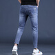 Kurentou Summer Blue Bleu Nine Point Jeans Hommes Slim Feet 2023 Nouveau pantalon pour hommes élastiques 9 points Men Q1049 Gray Nine Point 32 2 pieds 5