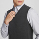 YOUNGOR sweater vest for men, machine washable wool worsted wool, anti-pilling and anti-static to improve experience, dark gray YBQW615198CVA L 105cm